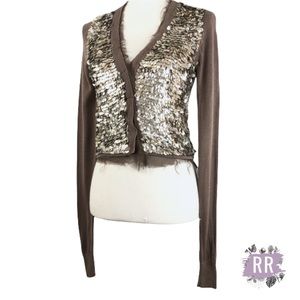 JOHN & JENN Shell Sequin Cardigan Sweater
